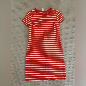 Orange Striped T-Shirt Dress